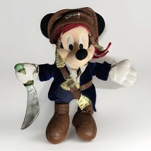 Pirates Of The Caribbean Mickey Mouse Pirate Captain Jack Sparrow 12 Inch Plush